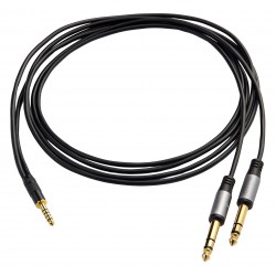 TOPPING B4T6-150 Câble de Modulation Symétrique Jack 4.4mm vers 2x Jack 6.35mm Blindé Cuivre OFC Plaqué Or 1.5m