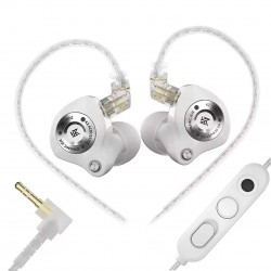 KZ EDZ Écouteurs Intra-Auriculaires IEM Dynamique Jack 3.5mm 24 Ohm 107dB 7Hz-45000kHz Blanc