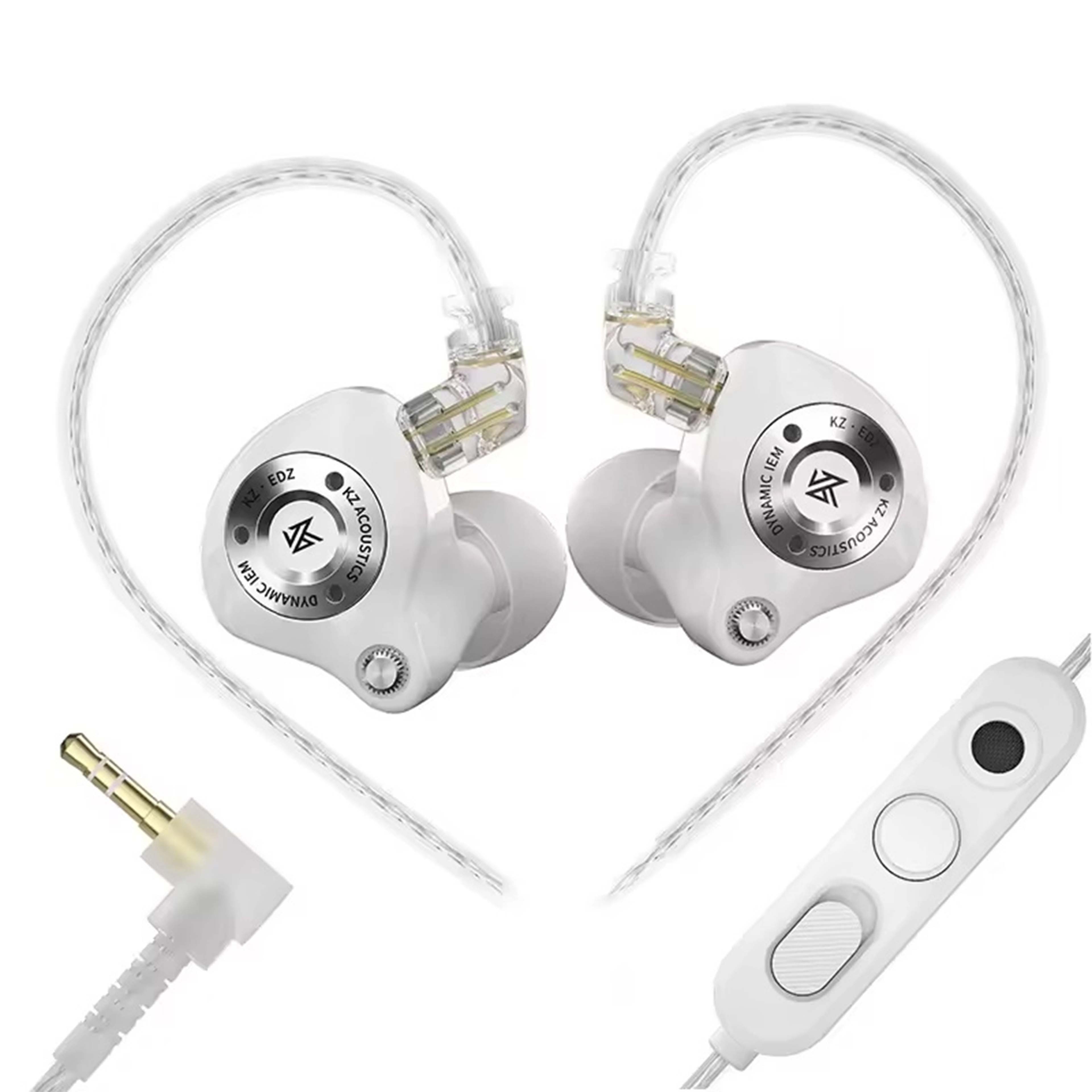 KZ EDZ In-Ear Monitors Dynamic IEM 3.5mm Jack 24 Ohms 107dB 7Hz–45000kHz White