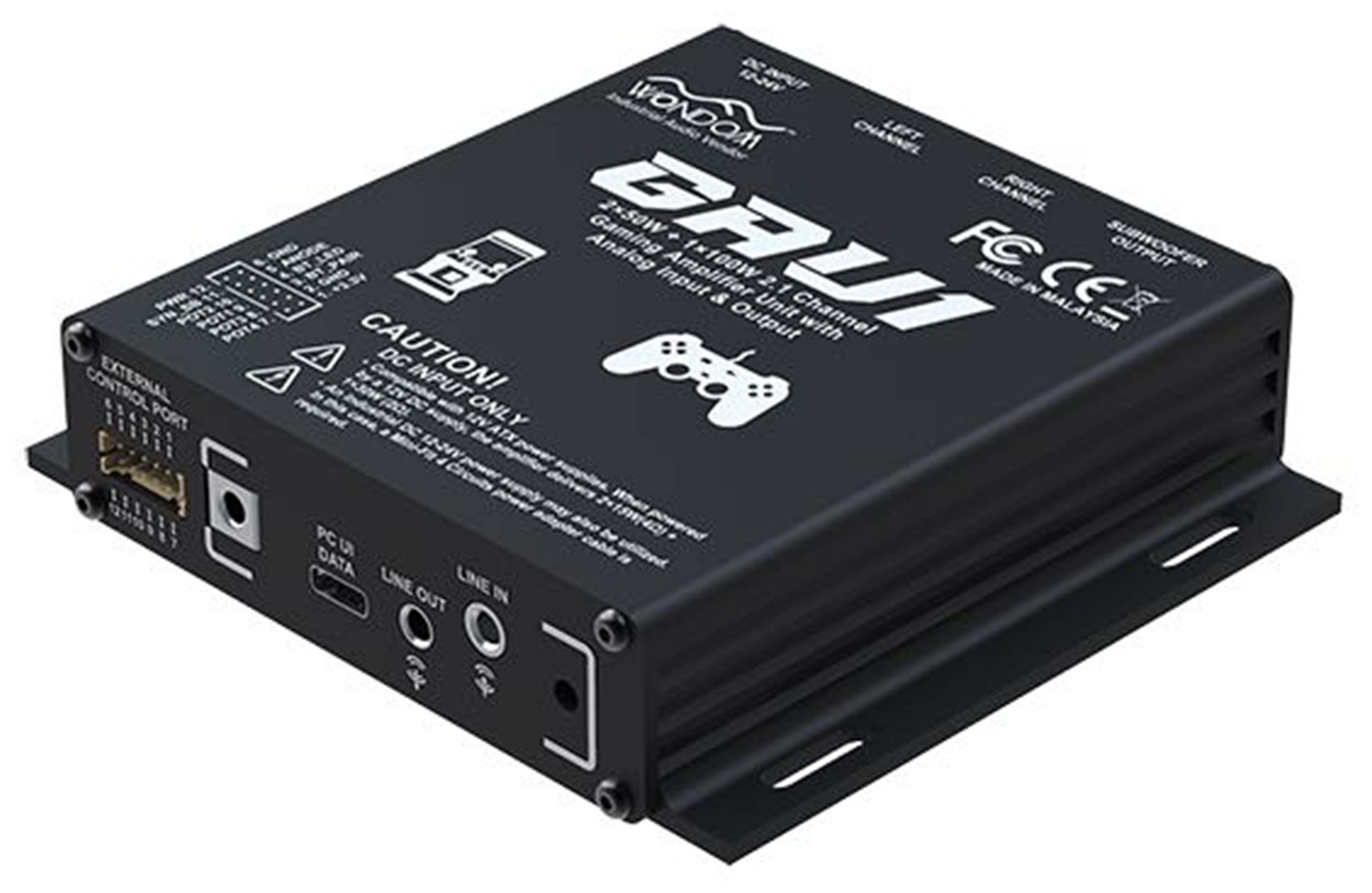 WONDOM GAU1 Amplificateur 2.1 avec Interface PC pour Borne Arcade / Simulateur TPA3216 2x50W + 1x100W 4/2 ohm