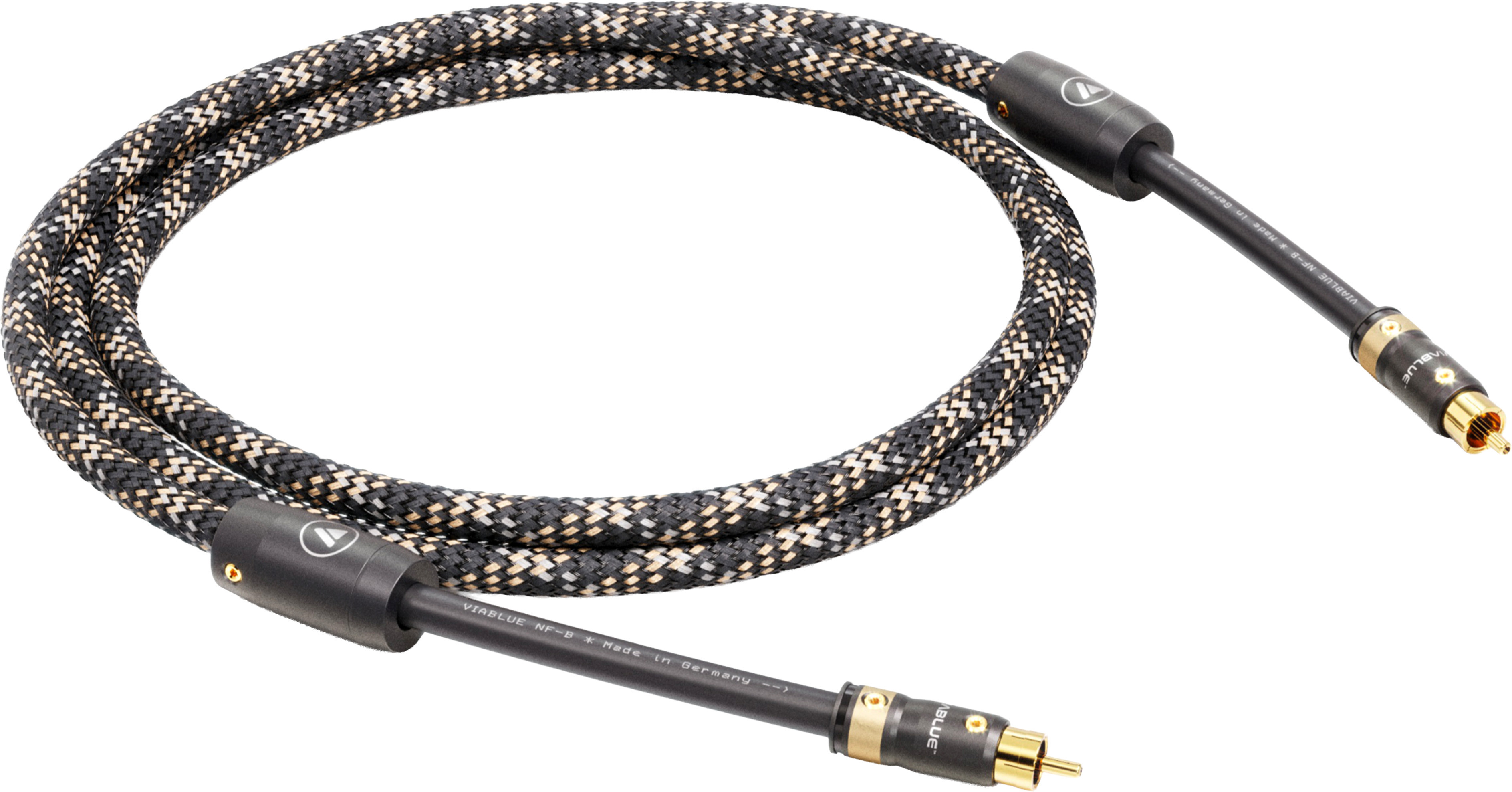 VIABLUE NF-B T8 RCA to RCA Subwoofer Cable OFC Copper Triple Shielding and Ferrite Filter 1m Cobra