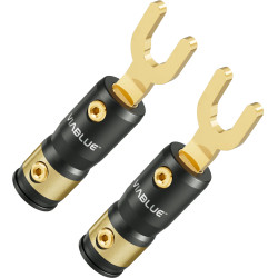 VIABLUE T8 MINI SPADE Spade Plug Copper 24K Gold-plated Ø5.5mm (Pair)