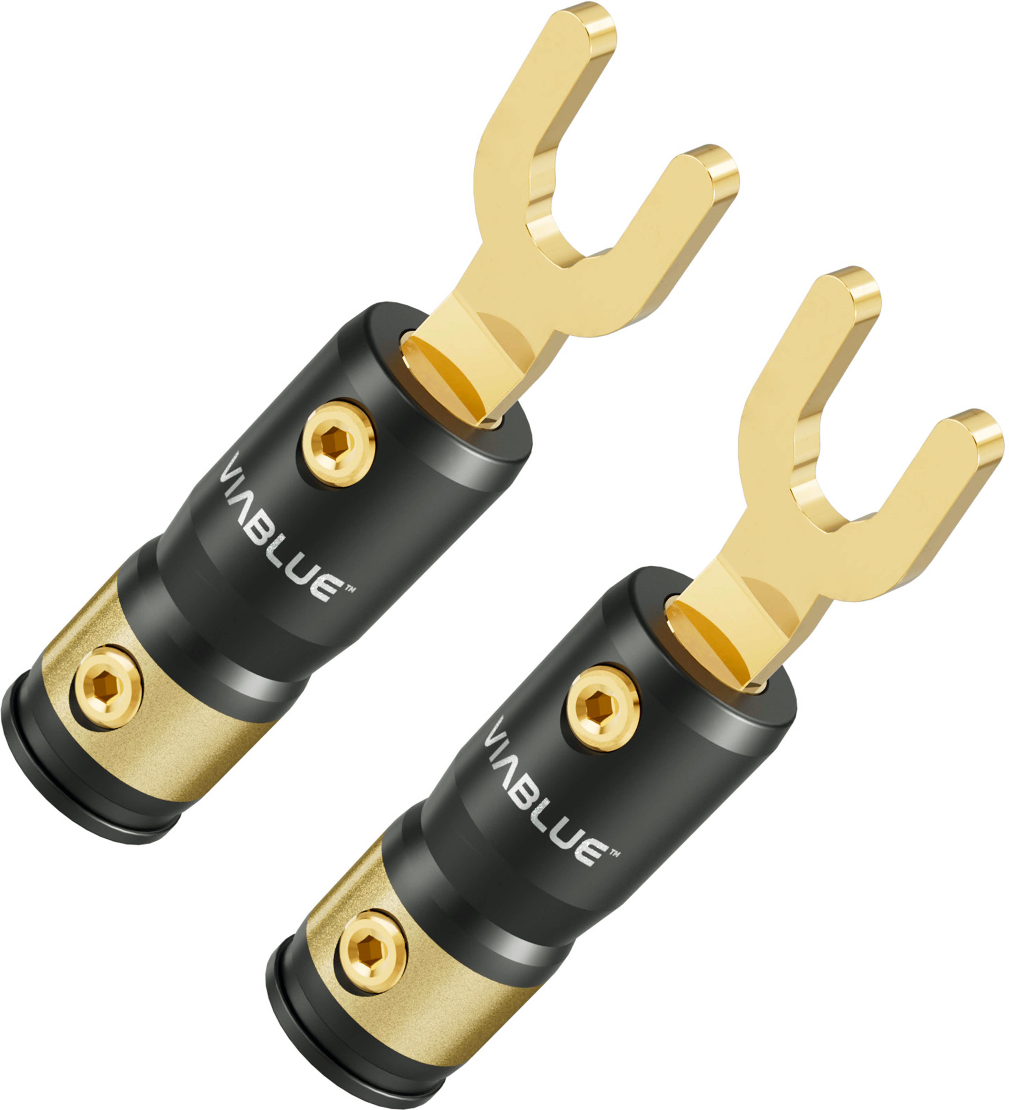 VIABLUE T8 MINI SPADE Spade Plug Copper 24K Gold Plated Ø5.5mm (Pair)