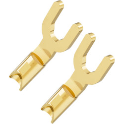 VIABLUE T8 MINI SPADE Fourches Contacts Cuivre Plaqué Or 24k (La paire)