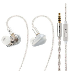 KEFINE LORIC In-Ear Monitors Jack 3.5mm + MIC 20 Ohms 107±3dB 20Hz–20kHz Silver