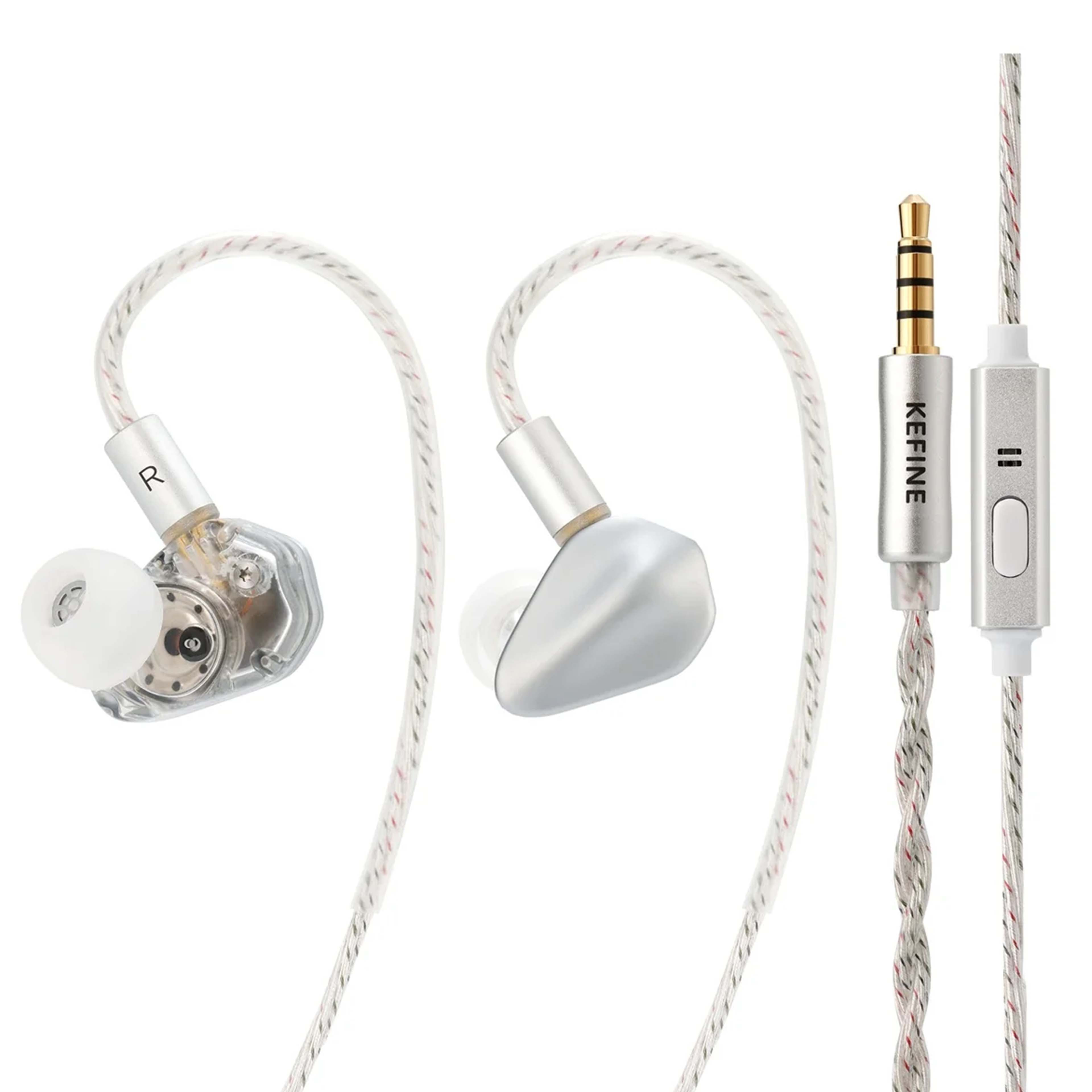 KEFINE LORIC In-Ear Monitors Jack 3.5mm + MIC 20 Ohms 107±3dB 20Hz–20kHz Silver