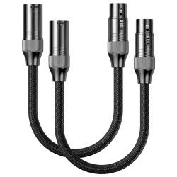 Fosi Audio Câble de Modulation Symétrique XLR Mâle vers XLR Femelle Blindé Cuivre OFC 0.3m (La Paire)