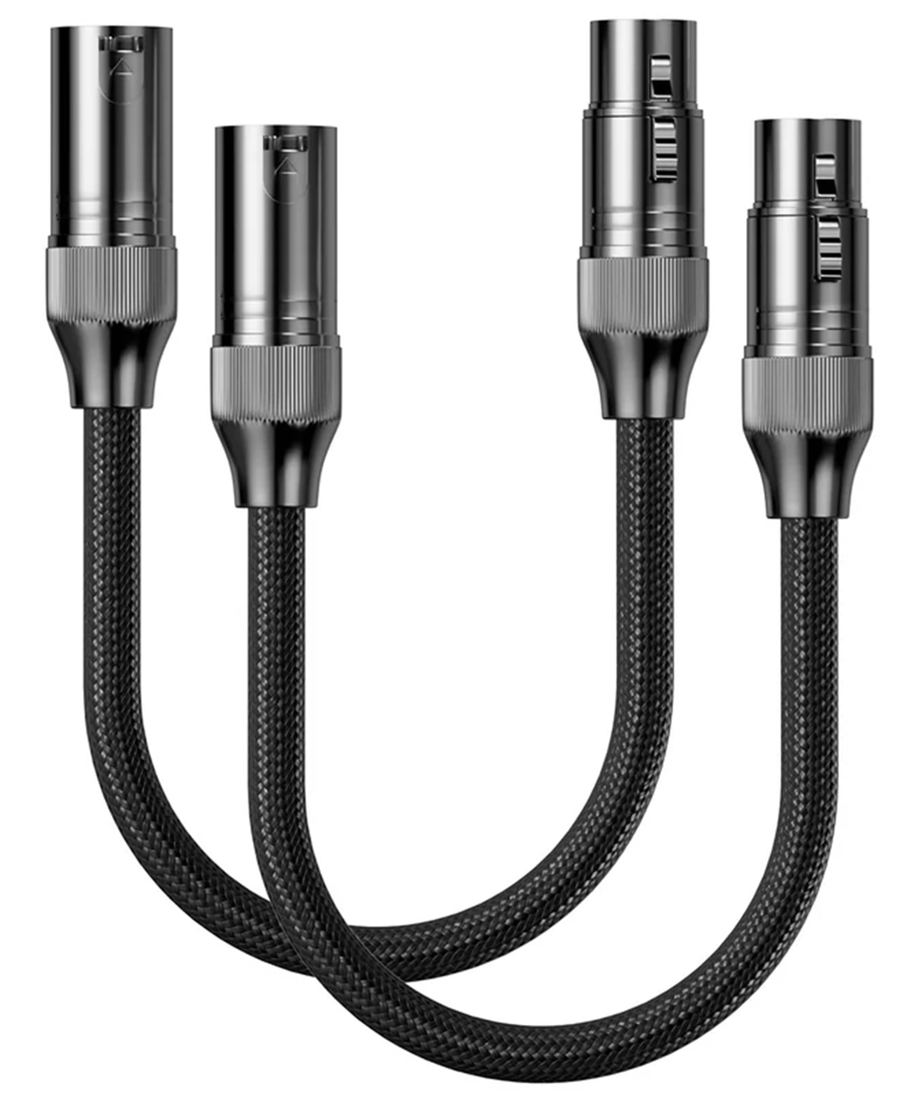 FOSI AUDIO Câble de Modulation Symétrique XLR Mâle vers XLR Femelle Blindé Cuivre OFC 0.3m (La Paire)
