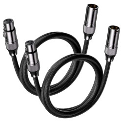 Fosi Audio Balanced Inteconnect Cable Male XLR to Female XLR Shielded OFC Copper 1.2m (Pair)