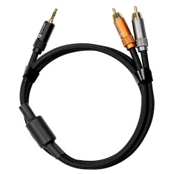 FOSI AUDIO Interconnect Cable Male 3.5mm Jack to 2x Males RCA Shielded 1.2m