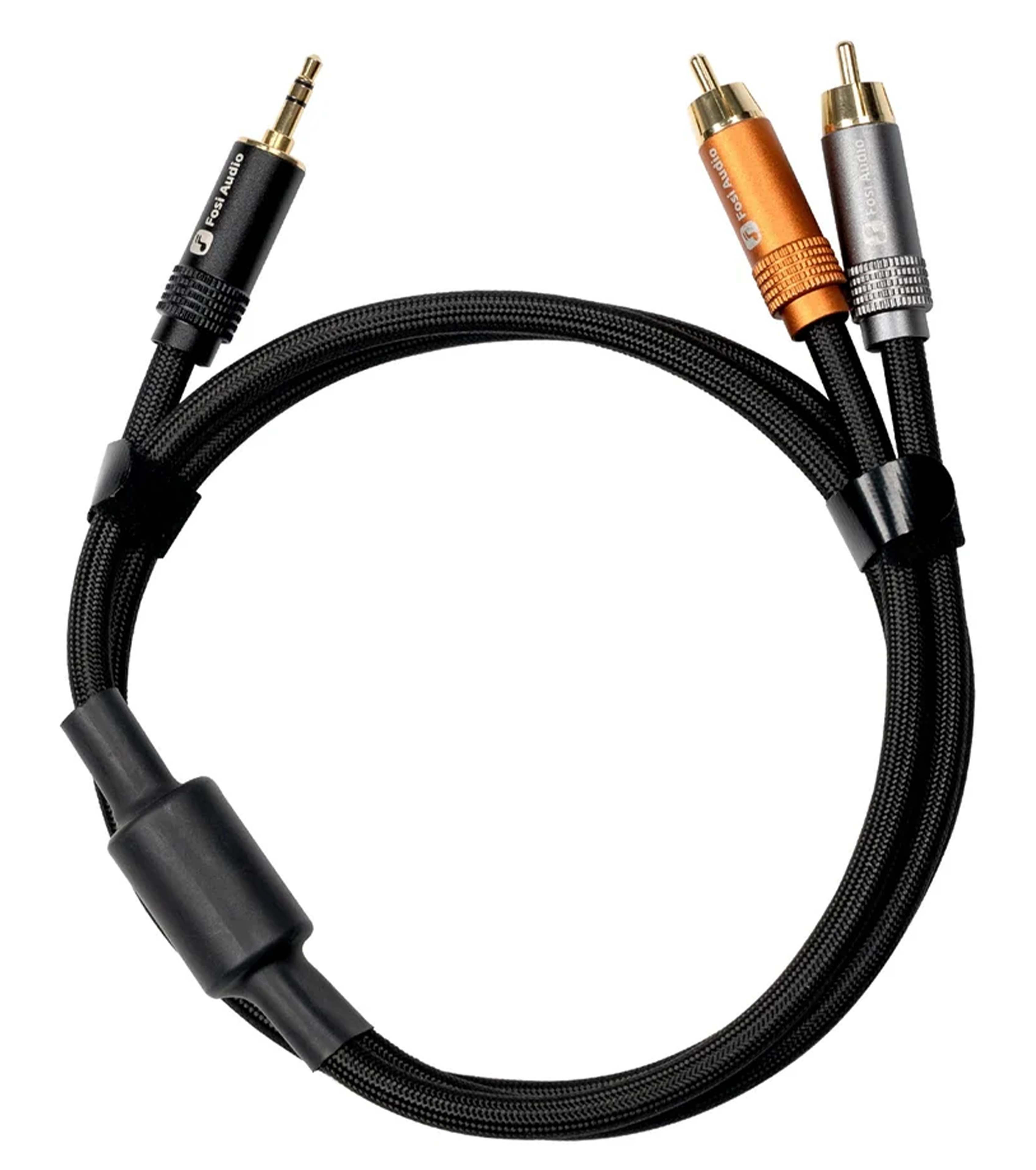FOSI AUDIO Câble de Modulation Jack 3.5mm Mâle vers 2x RCA Mâles Blindé Cuivre 1.2m