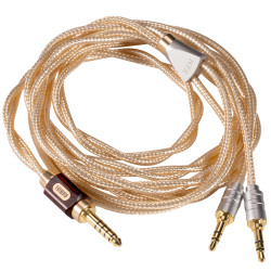 DDHIFI BC150G-FLAT35 Câble Casque Symétrique Jack 4.4mm vers 2x Jack 3.5mm Argent 4N / Cuivre OCC 5N 1.45m