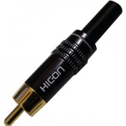 Hicon CM06-NTL Connecteur RCA plaqué Or (unité) Ø 8.4 mm