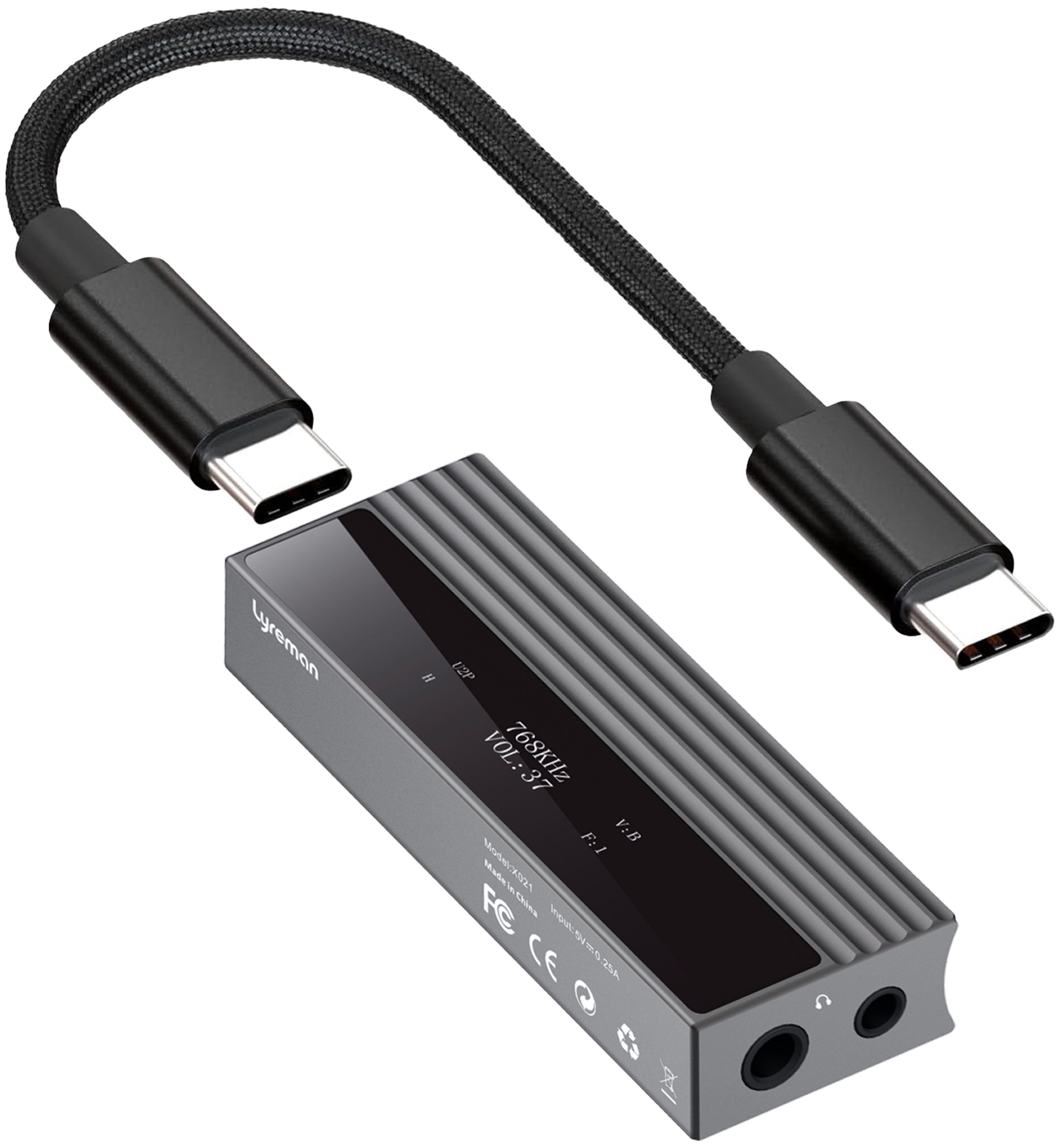 LYREMAN X021 Portable Headphone DAC Amplifier ES9039Q2M 32bit 768kHz DSD512