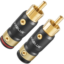 VIABLUE T8 SCREW Connecteurs RCA Plaqué Or Ø8mm (La paire)