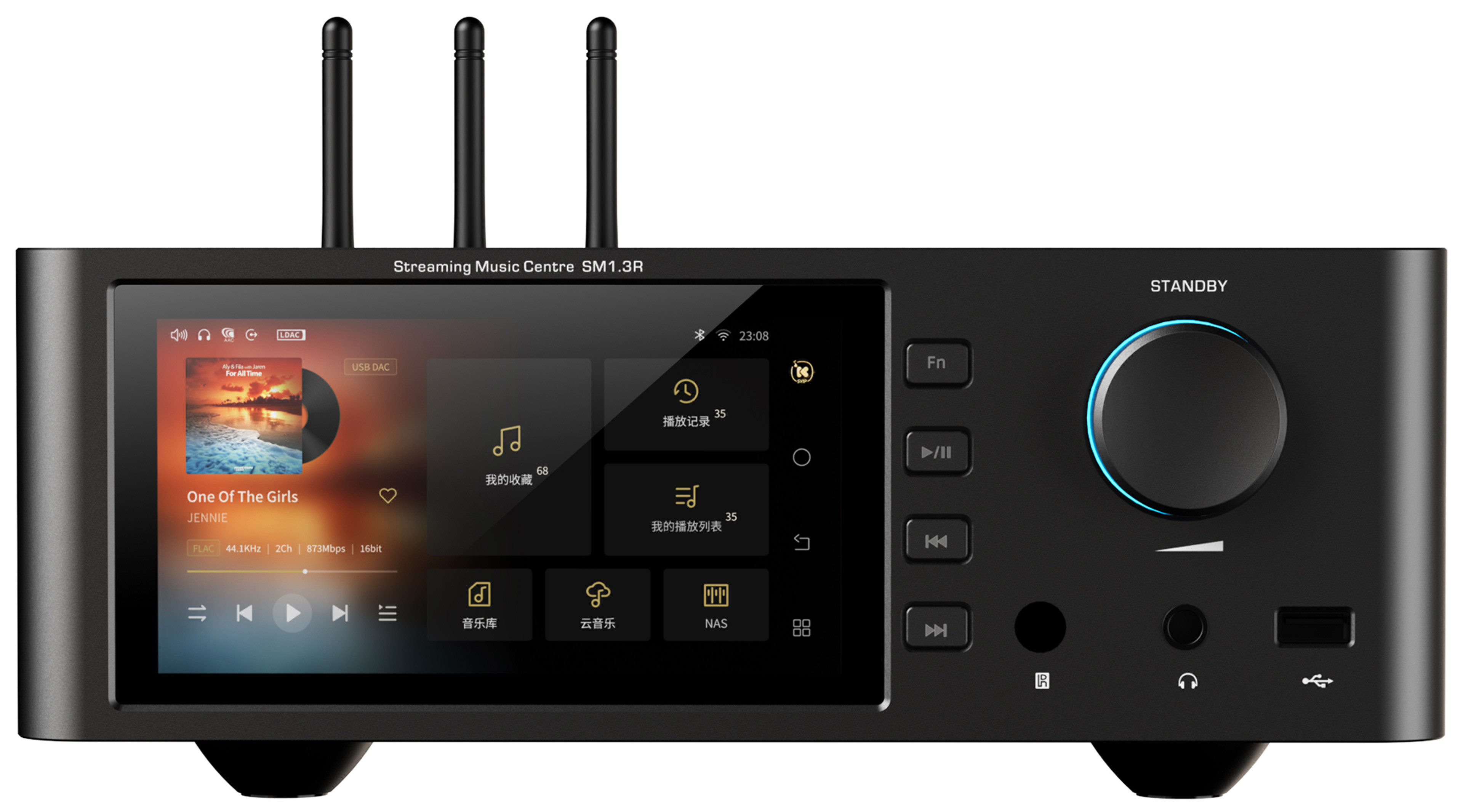 SHANLING SM1.3R HD Lecteur Réseau DAC R2R Amplificateur Casque WiFi LAN Bluetooth 32bit 768kHz DSD512 Noir