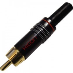 Hicon CM06-RED Connecteur RCA plaqué Or (unité) Ø 8.4 mm