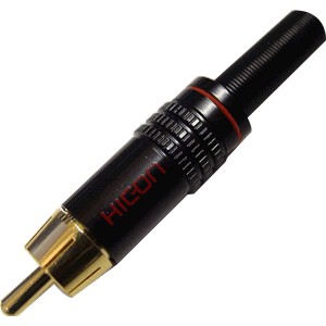 HICON CM06-RED Connecteur RCA Plaqué Or Ø8.4mm (Unité)