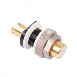 ELECAUDIO ER-108W Embase RCA Blanc Cuivre Tellurium / Plaqué Or 10µ (Unité)