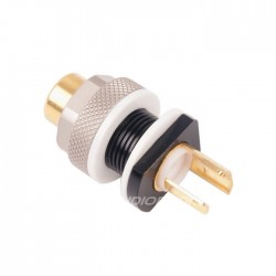 ELECAUDIO ER-108W Embase RCA Blanc Cuivre Tellurium / Plaqué Or 24K (L'unité)