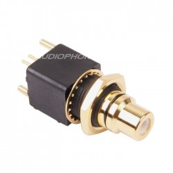 ELECAUDIO ER-107B Embase RCA Noir Pour CI Plaqué Or 24K (L'unité)