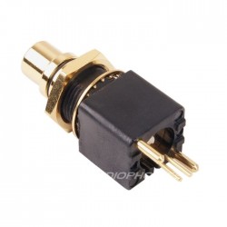 ELECAUDIO ER-107B Embase RCA Noir Pour CI Plaqué Or 24K (L'unité)