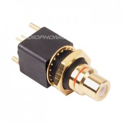 ELECAUDIO ER-107R Embase RCA PTFE pour CI Plaqué Or 24K Rouge (Unité)