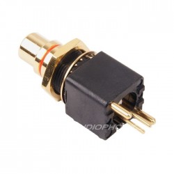 ELECAUDIO ER-107R Embase RCA Rouge Pour CI Plaqué Or 24K (L'unité)