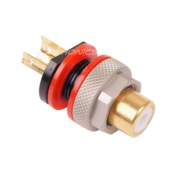 ELECAUDIO ER-108R Embase RCA Rouge Cuivre Tellurium / Plaqué Or 24K (L'unité)