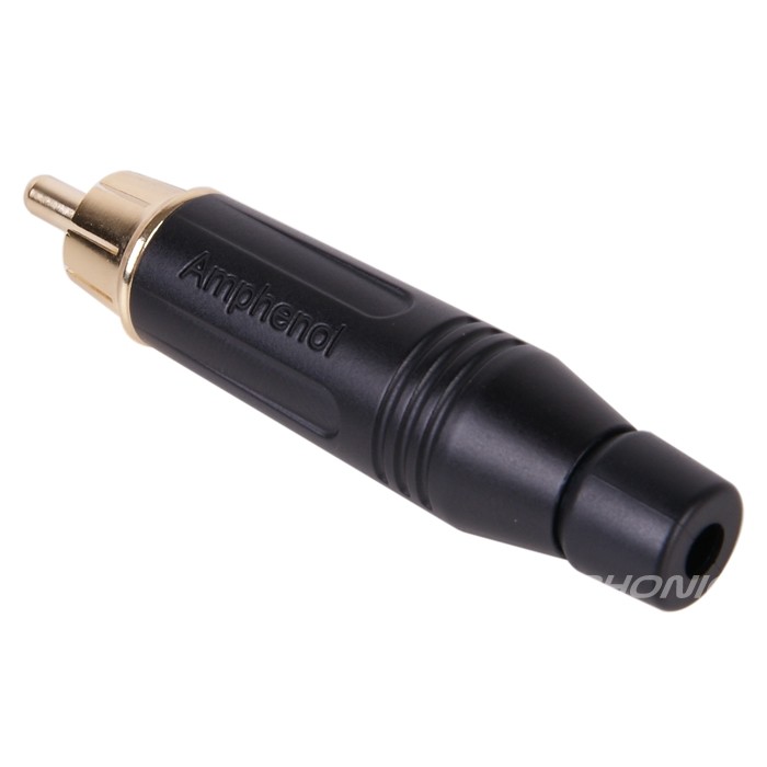 Amphenol Audio ACPR-BLK RCA Plug Gold Plated Ø8.5mm (Unit)