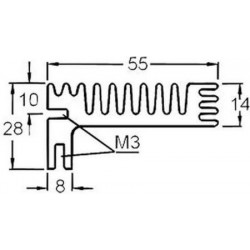 Radiateur dissipateur thermique anodisé Noir 300x120x40