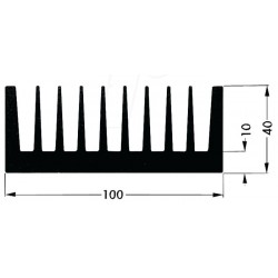 Radiateur dissipateur thermique anodisé Noir 100x50x40mm