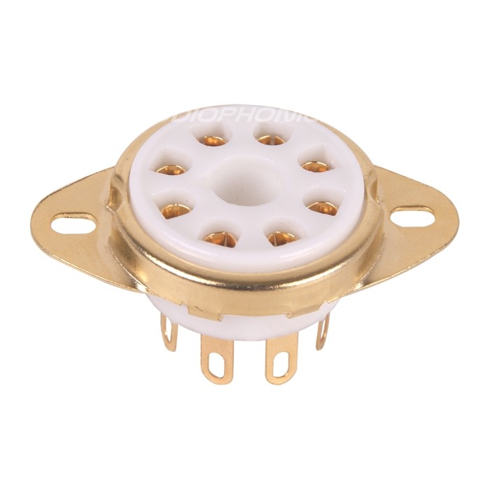 Ceramic 8 pin tube socket Gold plated