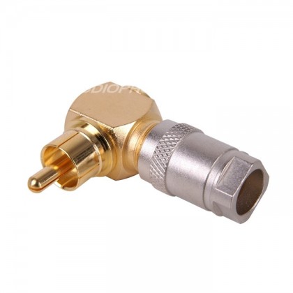 Monacor T-714G Connecteur RCA coudé à 90° Ø 6.3mm (Unité)