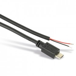 Câble d'alimentation Micro USB mâle vers fils nus Raspberry Pi 24AWG 50cm