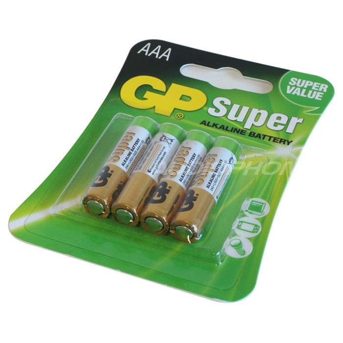 GP Super LR3 AAA Battery 1.5V (Set x4)