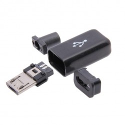 Micro USB male plug with body