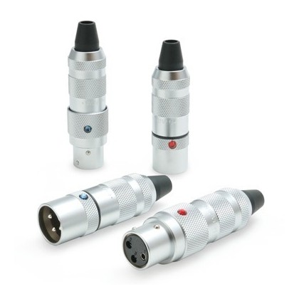 OYAIDE FOCUS 1 Connecteurs XLR plaqué Argent & Rhodium Ø 12mm(Set x4)