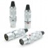 OYAIDE FOCUS 1 Silver / Rhodium Plated 3 Way Male / Female XLR Connectors Ø12mm (Set x4)