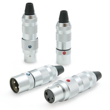 OYAIDE FOCUS 1 Connecteurs XLR Mâle / Femelle 3 Pôles Plaqués Argent / Rhodium Ø12mm (Set x4)