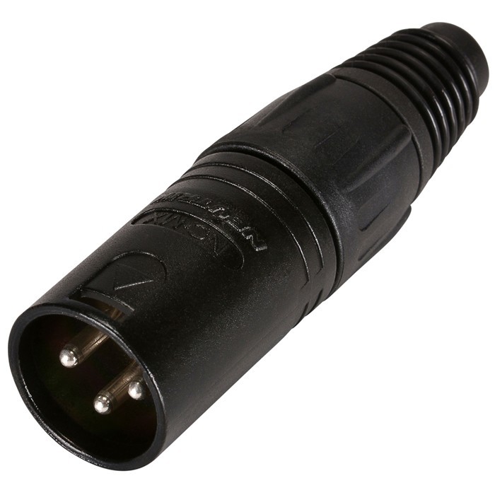 NEUTRIK NC3MX-B 3 Way Male XLR Connector Ø8mm (Unit)