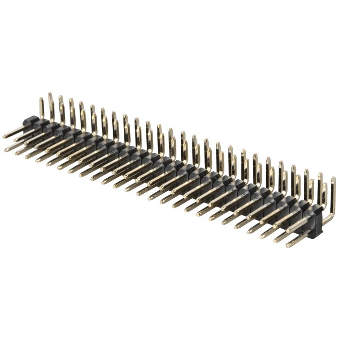 Connecteur Barrette 2.54mm Mâle Coudé Sécable 2x25 Pôles 5.5mm (Unité)