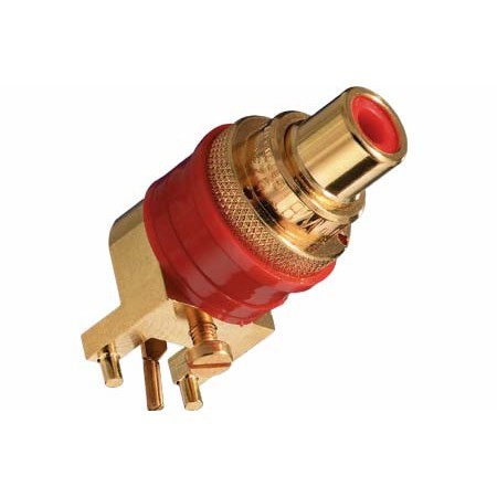 WBT-0234 Embase RCA pour PCB à souder Cuivre OFC plaqué Or Rouge (Unité)