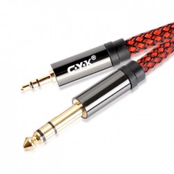 CYK Câble de modulation Jack 3.5mm - Jack 6.35mm Cuivre OFC plaqué Or 24K 5m