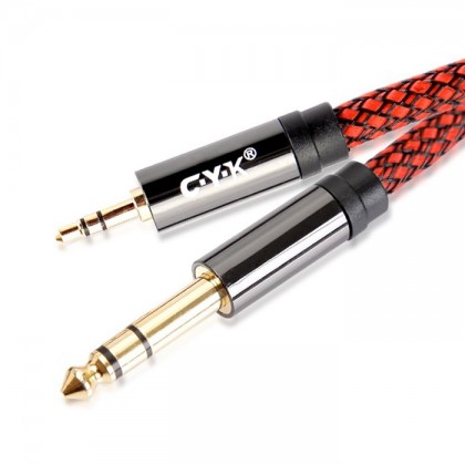 CYK Jack 3.5mm - Jack 6.35mm Cable Gold plated 24K OFC Copper 3m