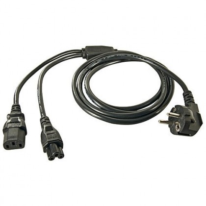 LINDY Câble secteur Y Schuko vers 2x IEC C13 / C5 2m