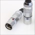 OYAIDE FOCUS 1 Silver / Rhodium Plated 3 Way Male / Female XLR Connectors Ø12mm (Set x4)