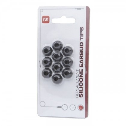 Large replacement silicone Eartips Black (5 pairs)