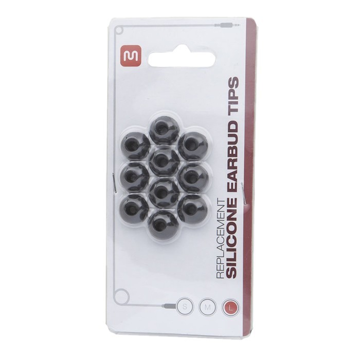 Large replacement silicone Eartips Black (5 pairs)