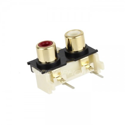 Monacor T-720G Embase horizontal RCA pour circuits imprimés